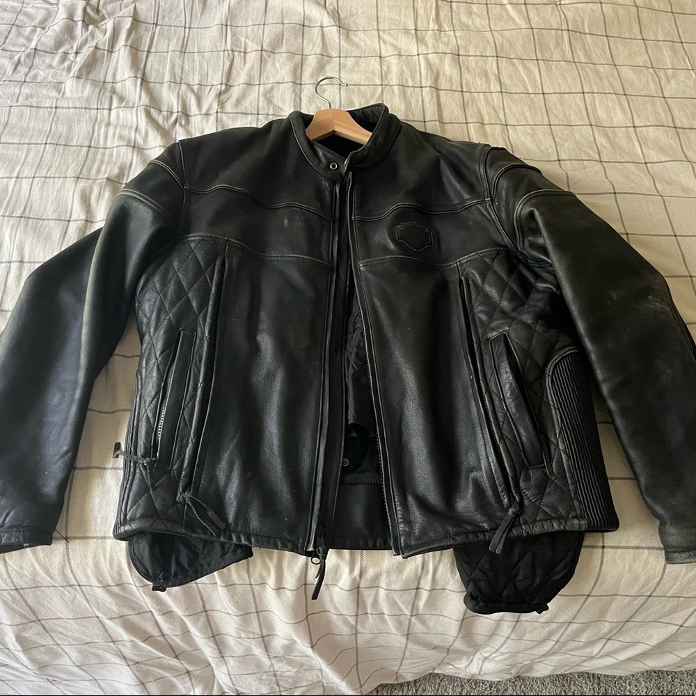 ***EPIC OFFER*** Reinforced H-D Leather Riding Jacket w/Liner